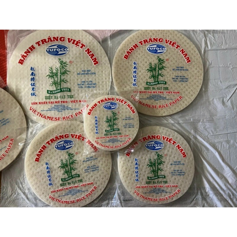 Bamboo Tree Spring Roll Rice Paper Wrappers/ Pandan/ Tumeric/Chilli -