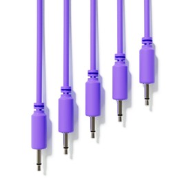 ExcelValley - 5-Pack - Mono Modular Patch Cables - TS 3.5mm 1/8" Eurorack Synthesizer [Purple | 90 cm - 35.43"]
