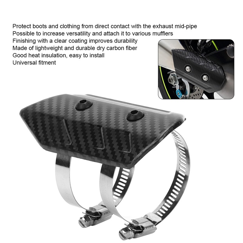 Dry Carbon Fiber Exhaust MidPipe Universal Heat Shield Kit Cover