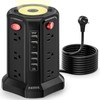Surge Protector Power Strip Tower with 5 USB Ports and