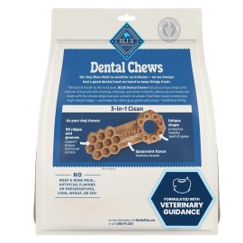 BLUE Dental Chews Natural Dog Treats Spearmint Flavor 22oz Large 14 Count