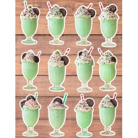 Unbranded Mint Cookie Shake Die Cut Vinyl Stickers Set Scrapbooking Laptop Waterbottle