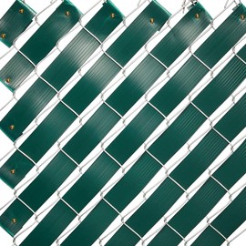 Chain Link Privacy Slats, Tape Roll with Brass Fasteners (Green, 1.8 in x 246 Ft)