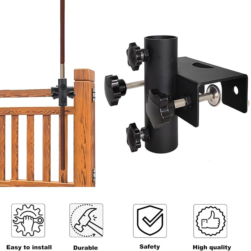 Shoyisenka Patio Umbrella Holder, Heavy Duty Parasol Holder, Square Clampable