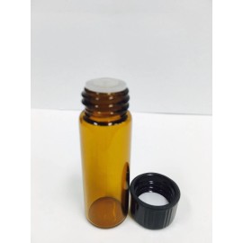 Aroma Vials 144 Pcs 1 Dram 4ml AMBER Glass Vials W/Orifice Reducer and Caps [15mmX45mm]
