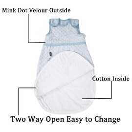 Baby Wearable Blanket Sleep Sacks 6-12 Months Sleeping Bag Infant Sleeveless Kids Winter Blanket Sack 9-18 Months Boy Soft Dot Velour Toddler Adjustable Cute Sleeping Bags Warm 1.8 Tog 4 Season