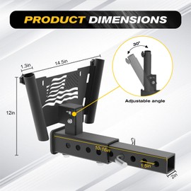 Hitch Flag Pole Holder with 10-16 Inch Adjustable Extension,Flag Pole Holder for Standard 2 Inch Receivers,Quick Release Flag Pole Hitch Mounts for Trucks,RVs,Trailers,Pickups,Cars