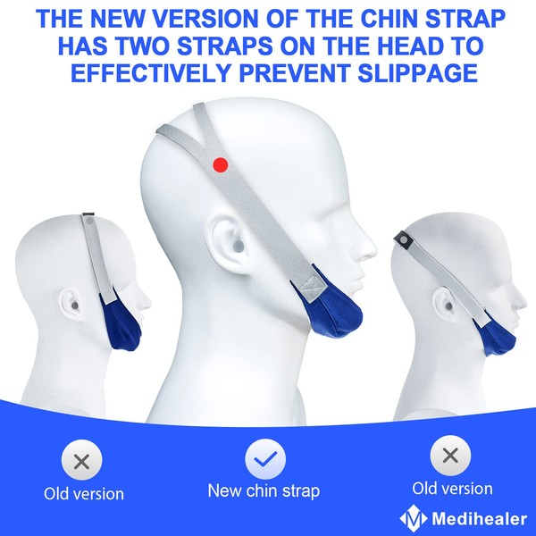 2 Packs Chin Straps for Users and Mouth Breathers - Anti Snoring Chin Strap for Men and Women,Chin Straps to Reduce Air Loss, Instant Mouth-Snoring Relief, Great Value Supplies by Medihealer.