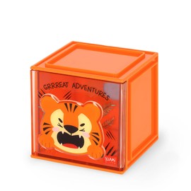 LEGAMI - Cutie Cubes Tiger Desk Organiser Storage Box Sticker Sheet Included Stackable Multifunctional ABS 90 x 90 x 100 cm