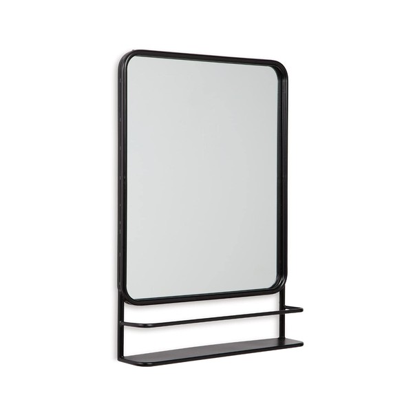 Signature Design by Ashley Ebba Contemporary Metal Accent Mirror, 22 x 31 Inches, Black