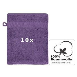 10 Piece Set Wash Mitts Premium Colour: purple, Size: 17 x 21 cm