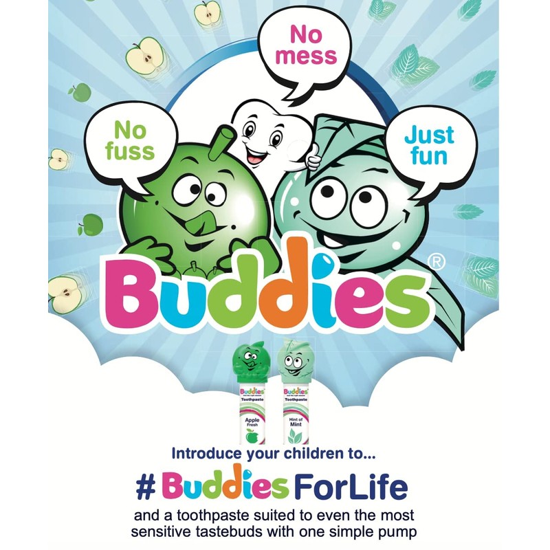 Buddies Butter Mint Toothpaste 100ml Dispenser, SLS & paraben Free,