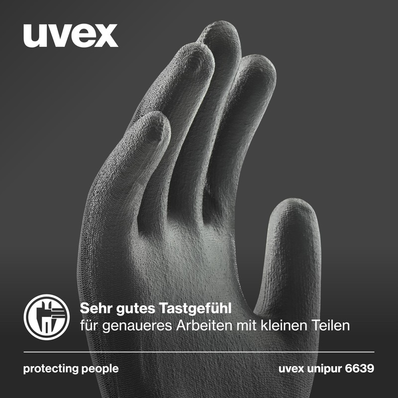 10 Pairs of Uvex Unipur 6639 Protective Work Gloves with