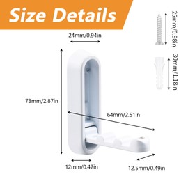 MOROBOR 4pcs Elliptical Folding Wall Hook Non-Slip Heavy Duty Foldable Coat Hook Zinc Alloy Wall Hanger for Hanging Coat Bags Backpack Towel(Matte White)