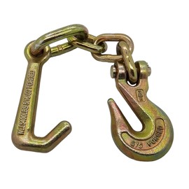 J Hook w/4 Chain Links & 3/8" G70 Hook Cluster Frame Back Grip auto Body dent Puller Repair clamp