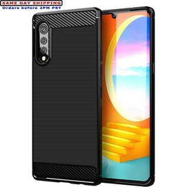 For LG Heavy-Duty High Grade Carbon Fiber Soft Slim TPU Case f LG Velvet 4G LM-G910EMW