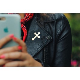 Pack 3PCS Cross Pin for Women Lapel Pin Cross Lapel Pin Cross Gold Gold Color Cross Lapel Pins Brooches Badges (3PCS)