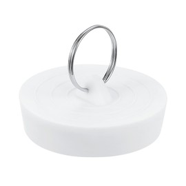 sourcing map Rubber Sink Plug, Bathtub Drain Stopper Fit for 2" to -2-1/16" Drain Sink Stopper Seal with Hanging Ring for Bathroom Kitchen Laundry, White