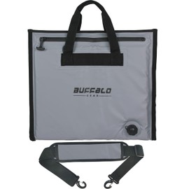 Buffalo Gear Insulated Fish Cooler - 20x18in Waterproof Fish Bait Bag, Grey