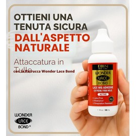 EBIN NEW YORK Wonder Lace Bond Extreme Firm Hold 1.18oz - Nessun residuo Formula migliorata Facile da applicare Asciugatura rapida Impermeabile Senza lattice Resistente al sudore