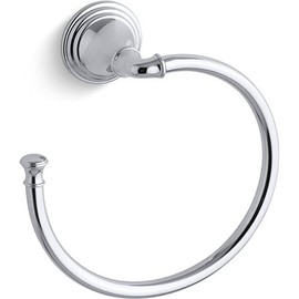 KOHLER K-10557-CP Devonshire Bathroom Towel Ring, Sleek Design, Quick Install, Tools Included, Polished Chrome