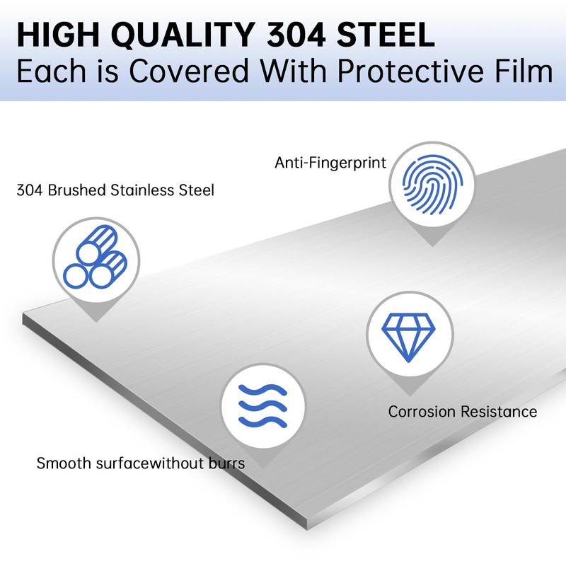 2 Pcs 304 Stainless Steel Sheet Metal Gap Filler Trim