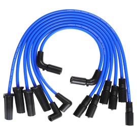 DTMAP Spark Plug Wires Set Compatible with Chevy C1500 1999-2001,Silverado 1500 1999-2006 ;for GMC Sierra 1500 1999-2006, Sierra 1500 Classic 2007 4.3L V6 Blue Wires DT-700037