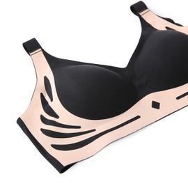 Bras for Women No Underwire Comfortable Lightweight Wireless Seamless Full Coverage Everyday Bras,Black,XL