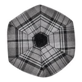 Scottish Hat Tam o Shanter Scottish Bonnet Tartan hat Acrylic Wool with Pompom (US, Alpha, One Size, Standard, Grey Hamilton)