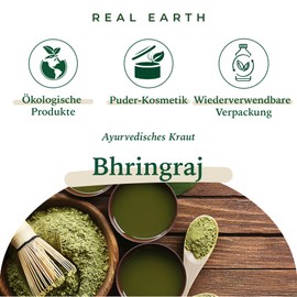 Bhringraj Organic Powder 250 g - Natural Herbal Eclipta Alba - Real Earth Stories - for Hair Growth, for Hair Thickener - Excellent Hair Conditioner - Made in India
