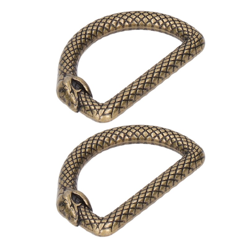 20Pcs Metal D Rings Snake Pattern Wear Resistant Metal Rings
