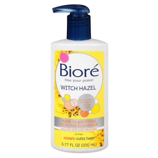 Biore Witch Hazel Cooling Cleanser 6.77 Ounce Pump (200ml) (Pack of 2)