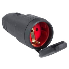 as - Schwabe as - Schwabe Gummikupplung 230 V / 16 A mit Schutzkappe C Schuko Kupplung mit Schutzkappe C Schutzkontakt-Kupplung fr Au?enbereich geeignet C IP44 C Made in Germany C Schwarz, 60415