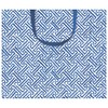 Caspari Fretwork Large Gift Bag in Blue, 1 Count