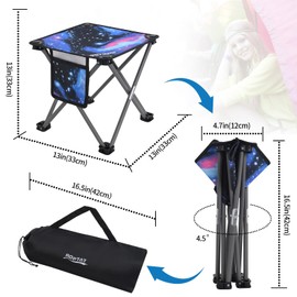 Roptat 2 Pack Camping Stool,Portable Folding Compact Lightweight Stool Seat for Camping Fishing Hiking Gardening Outdoor Walking Backpacking Travelling and Beach with Carry Bag