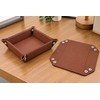 Folding PU Leather Valet Tray for Daily Essentials – Collapsible
