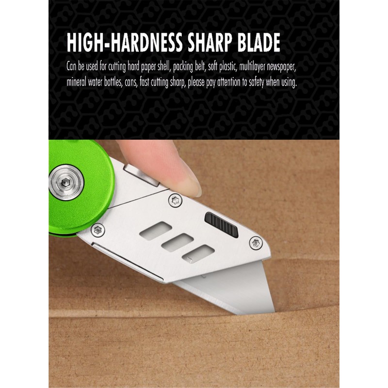 FantastiCAR Folding Utility Knife, Sturdy Metal Box Cutter with Extra