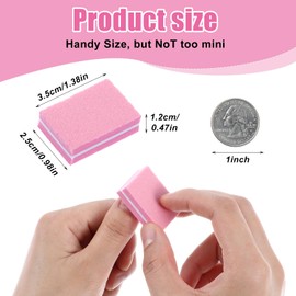 Qianyu 50 Pack Mini Nail Buffer Blocks 100/180 Grit Nail Sanding Block Professional Sponge Buffing Sanding Block File for Natural Gel Acrylic Nails Manicure Tools Set Salon Home Use