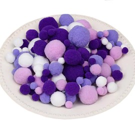 Pack of 500 Colourful Pompoms for Crafts, Colourful Pompoms, 10/15/20/25/30 mm Pompom Balls, Craft Pompoms, Pompoms Balls for DIY Creative Craft Decorations Colourful Pom Poms Pompoms (Purple Series 5