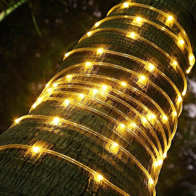 JAYIJAXIN 39Ft 100 LED Solar Powered Tube Light Solar Rope