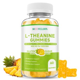 MOORGUMY L-Theanine Gummies, 400mg l'theanine Chewable Vegan Supplement