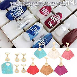 Punta Magnética Para Uñas Con Base De Soporte Para Práctica De Uñas - Base Para Imanes De Aleación / Base De Mármol Para Exhibición De Uñas 5 + 1 Piezas (Beige)