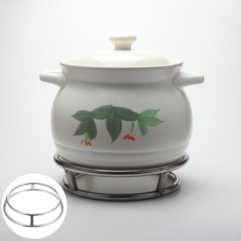 PRETYZOOM Double Layer Round Pot Rack and Wok Ring 10.43