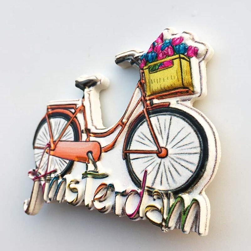 Amsterdam Holland Bicycle 3D Fridge Magnet Travel Souvenir Gift Collection
