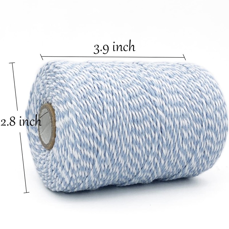 Leecogo Bakers 656ft Light Blue and White Cotton Rope for