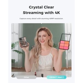 OBSBOT Meet 2-4K Camara Web para PC Webcam con Sensor 1/2", AI Encuadre y Autoenfoque, Modo Belleza, Ligera,Control por Gestos, HDR, 60 FPS, Camara para Streaming, Reuniones, Juegos. (Gris Espacio)