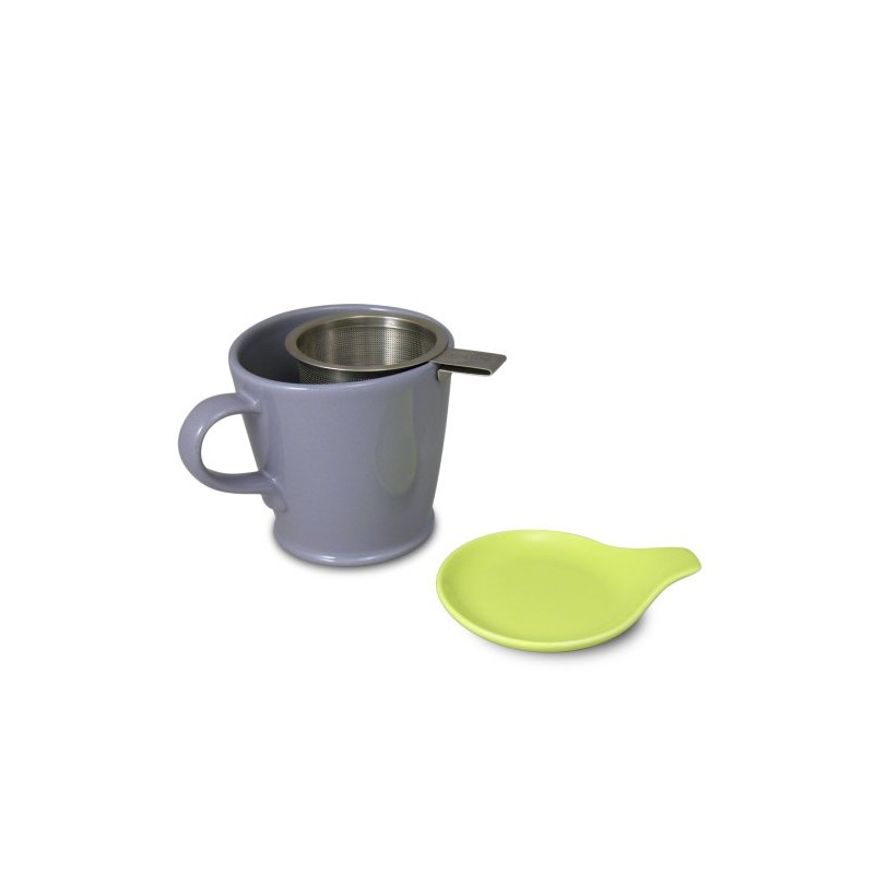 FORLIFE Hook Handle Tea Infuser and Dish Set, Lime