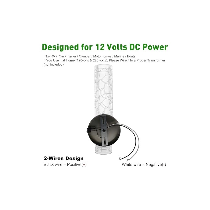 LED 12V RV Wall Sconce with Switch, Decorative Wall Mounted