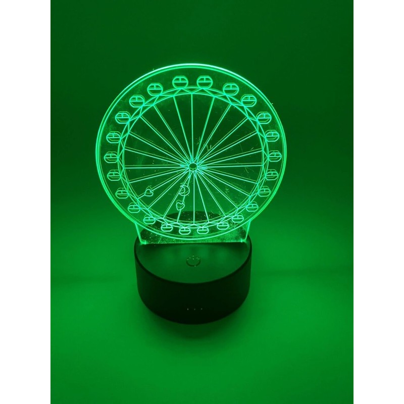 POGSTER 3D Ferris Wheel Lamp – 7-Color Changing LED Night