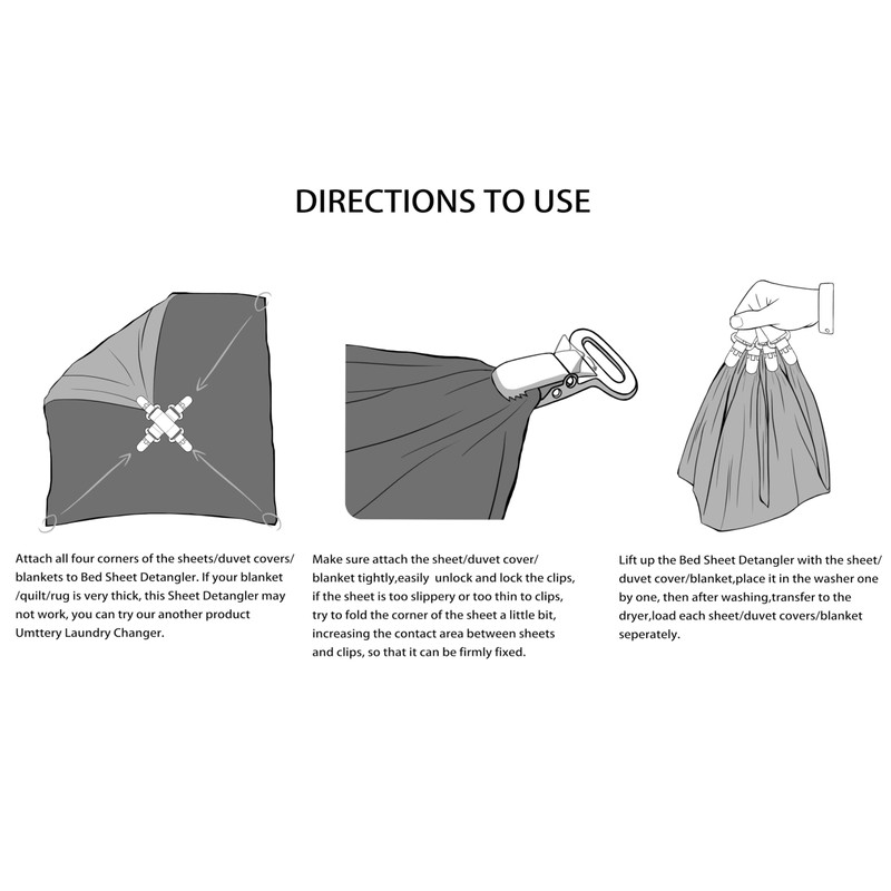 Umttery Bed Sheet Detangler, Keep Bed Sheets/Duvet Covers/Blankets from Tangling,